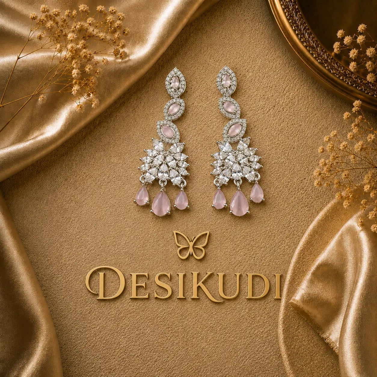 Blush Cascade Ear rings