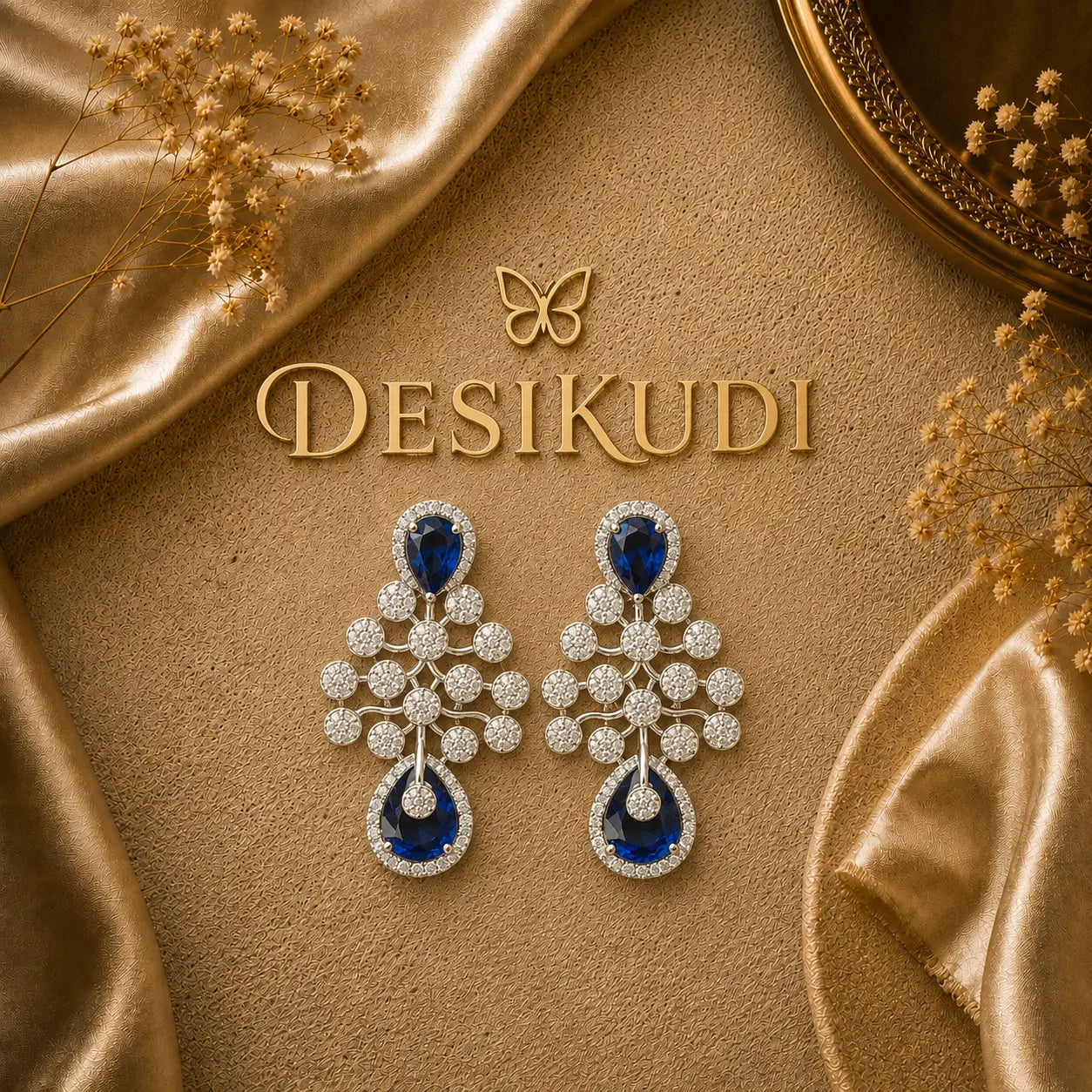 BLUE MIRAJ AD EAR RINGS