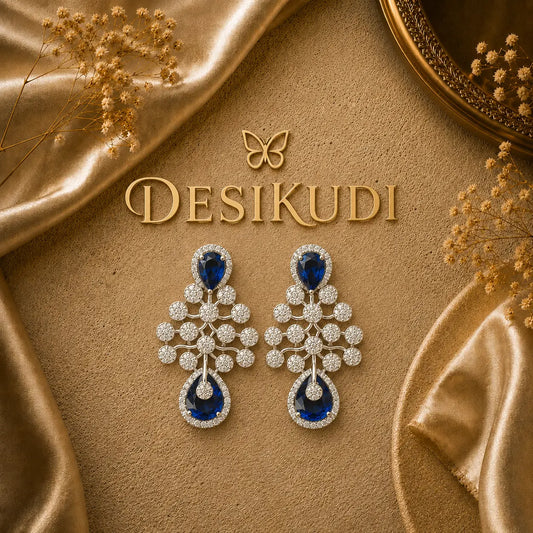 BLUE MIRAJ AD EAR RINGS