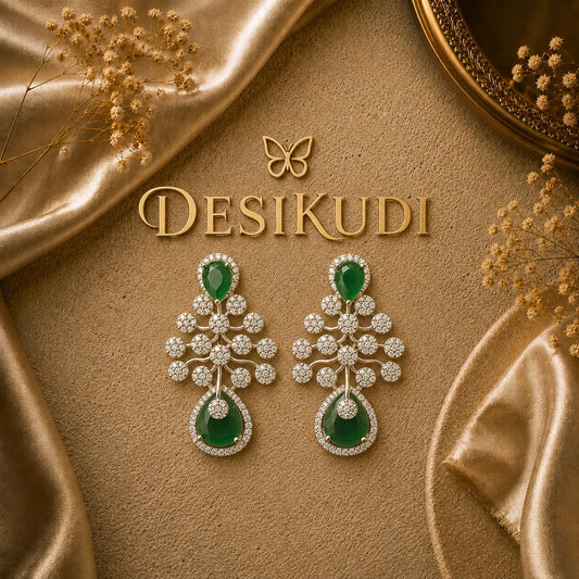 EMERALD MIRAJ AD EAR RINGS