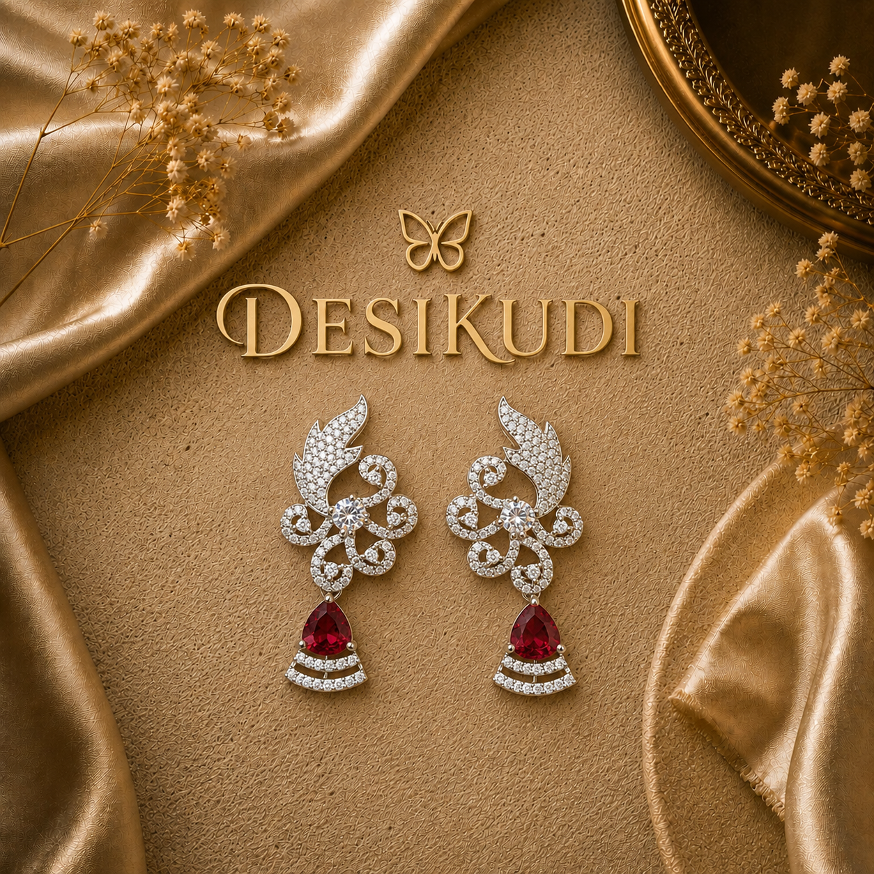 Ruby charm Ear rings