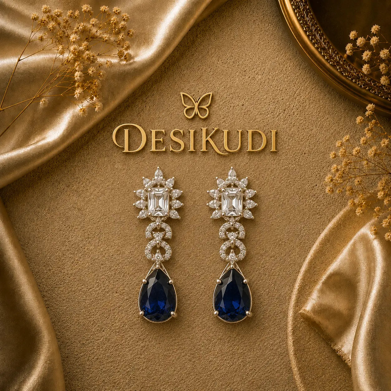 BLUE MAJESTY EAR RINGS