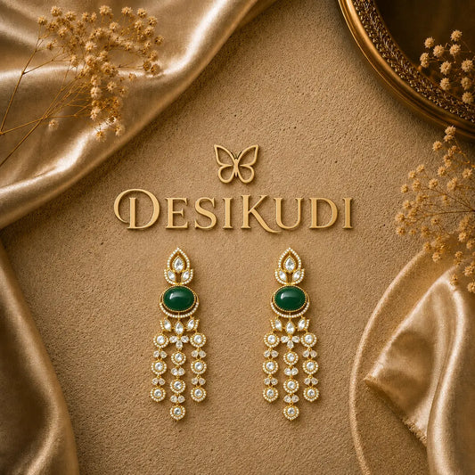 Emerald Jhalar Ear rings