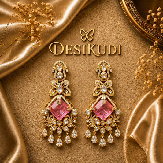 Pink Crystal Ear rings