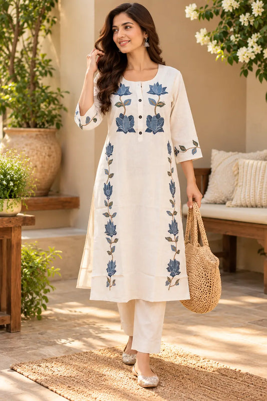 Lotus Floral Kurti|Ethnic wear-DK2479
