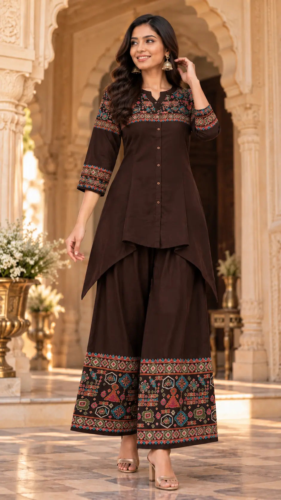 Brown gajji Plazzo Set