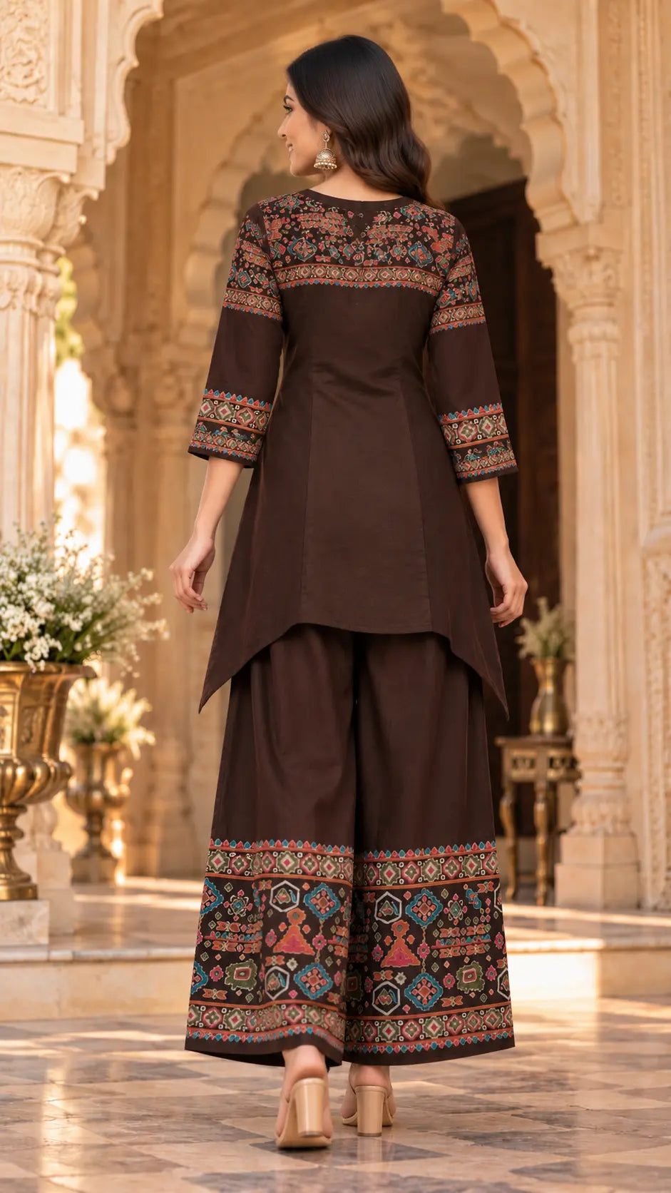 Brown gajji Plazzo Set