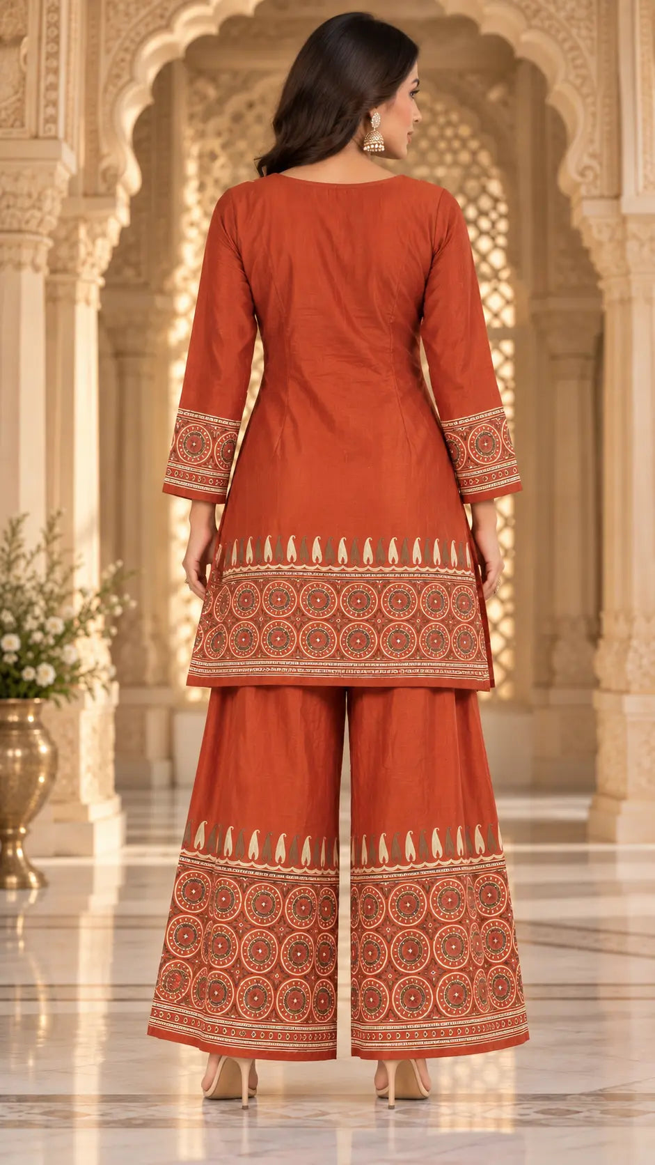 Orange Gajji Plazzo Set