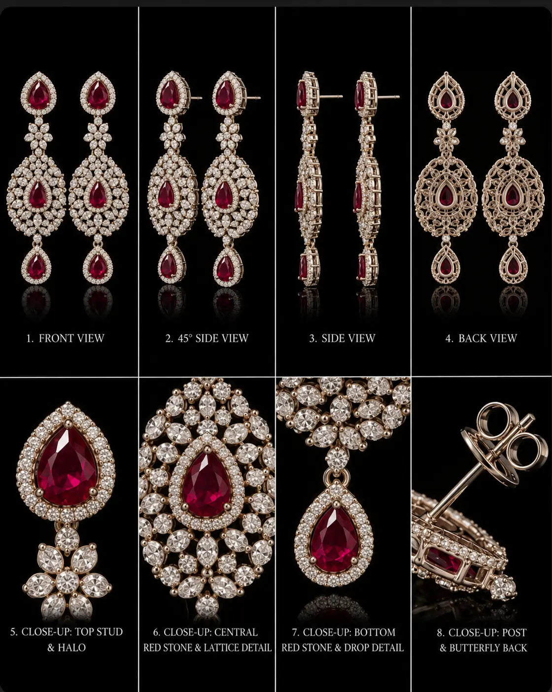 Ruby Chandlier Earrings