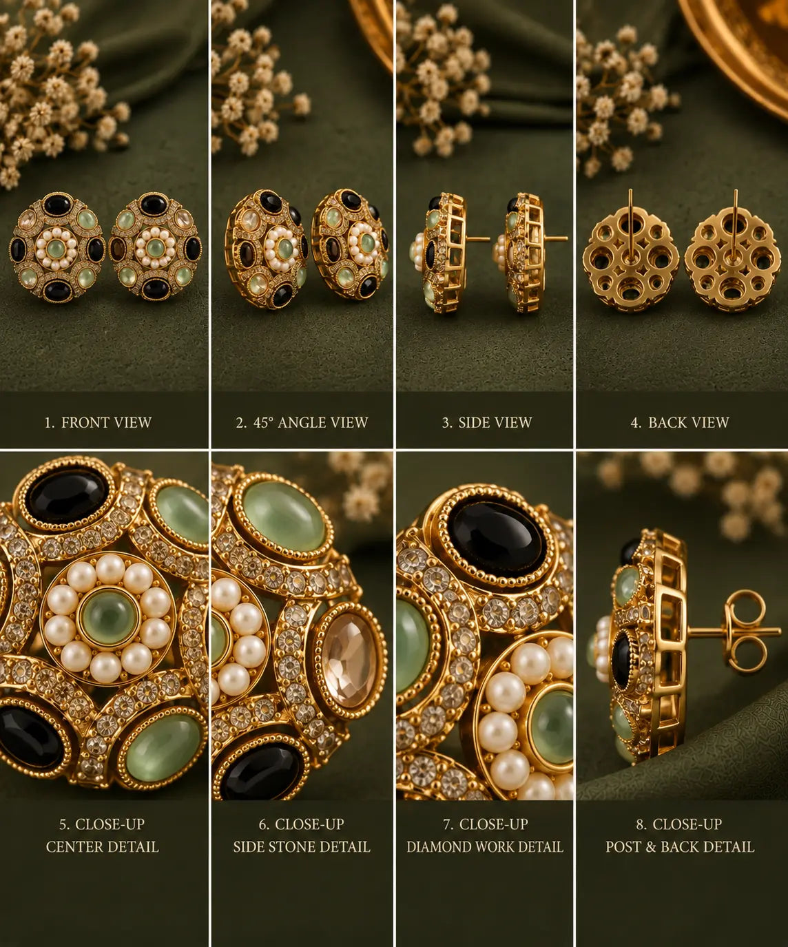 Mint orbit Ear rings