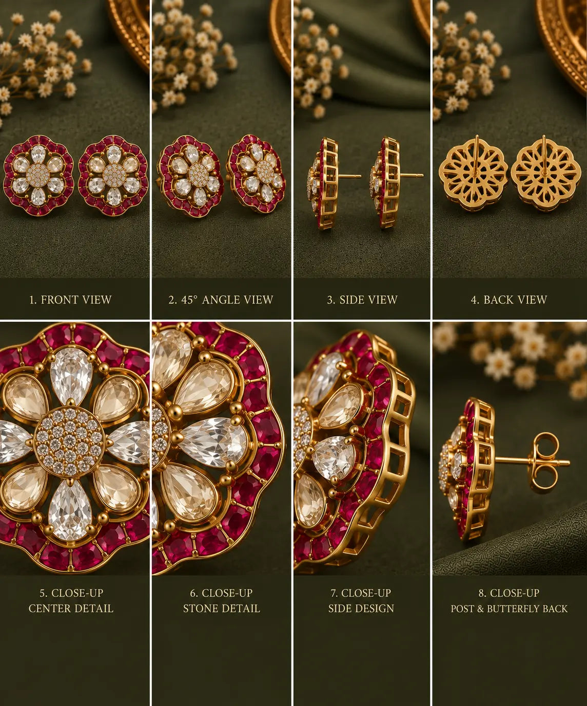 Ruby Bloom Ear rings