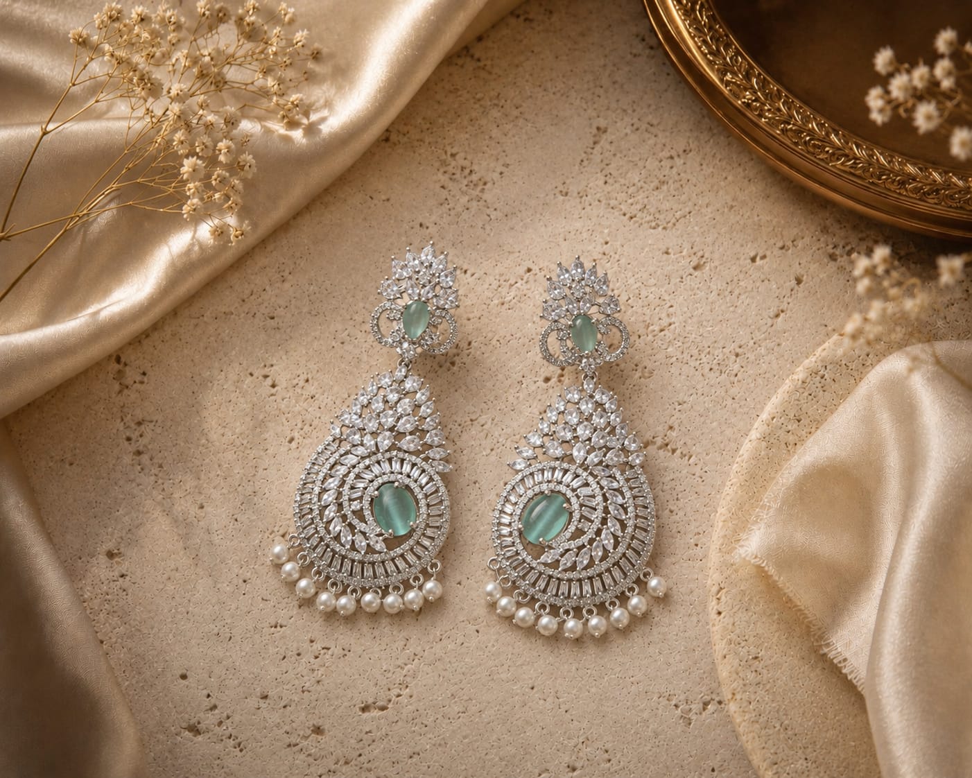 Mint Pearl Ear Rings