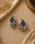 Sapphire leaf stud