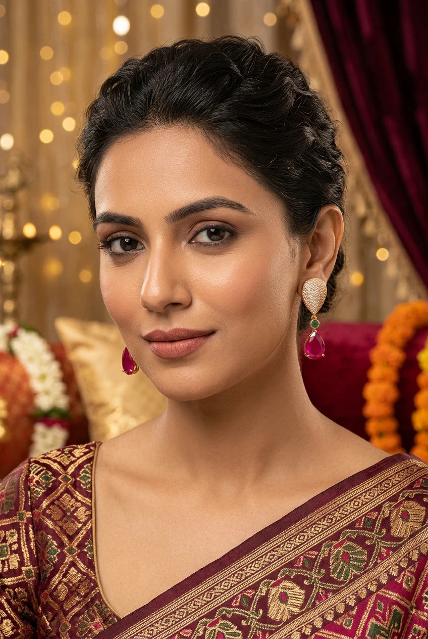 Ruby Ear rings|ZR255