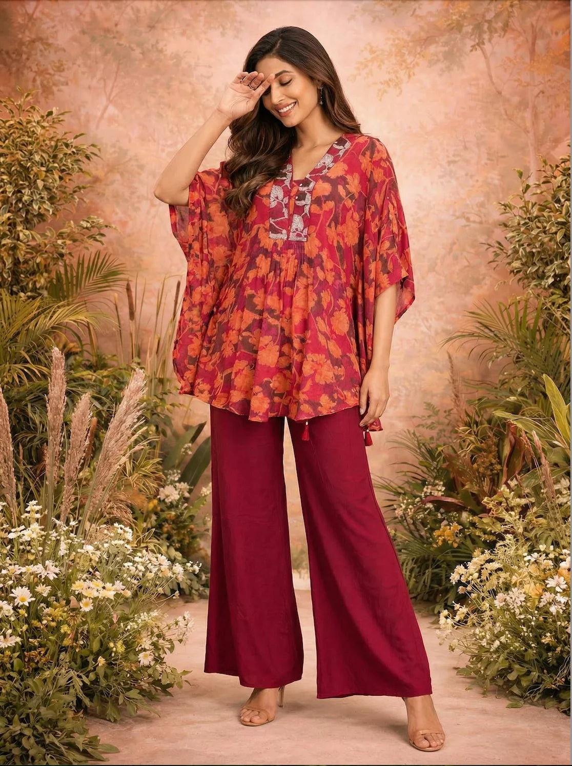 Crimson Plazzo Kaftan