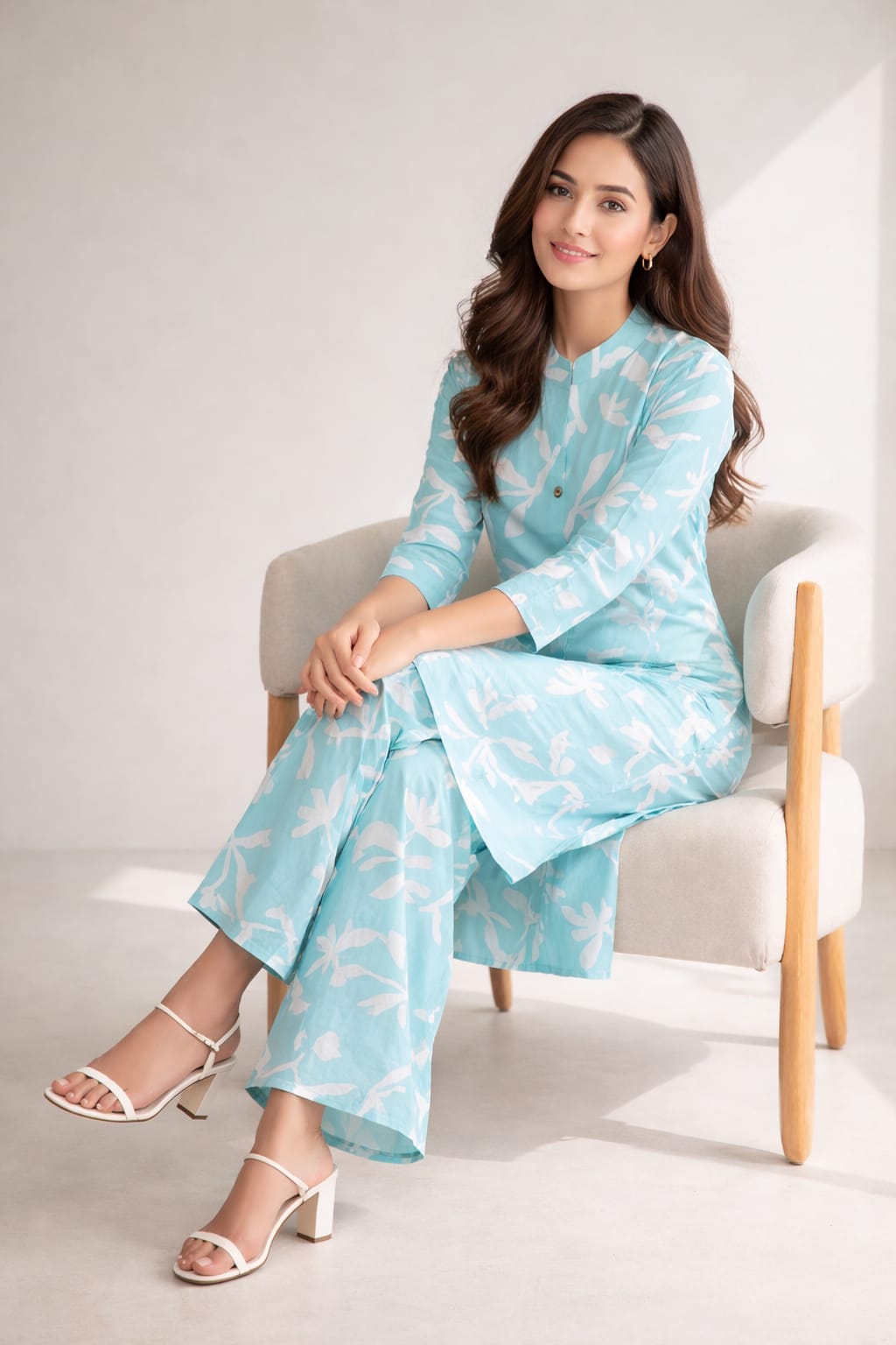 Aqua Blue Plazzo Set