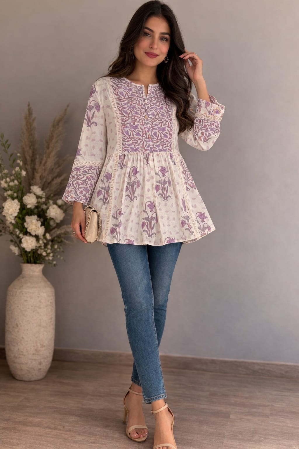 Lilac Peplum Kurti