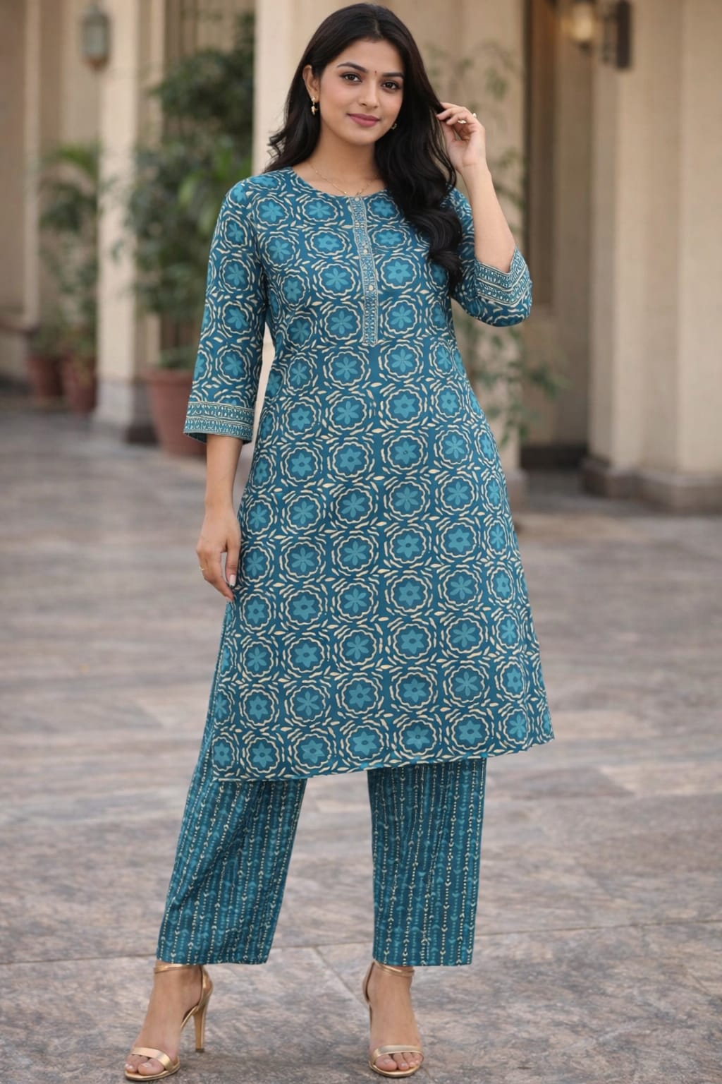 Blue Kurti Set