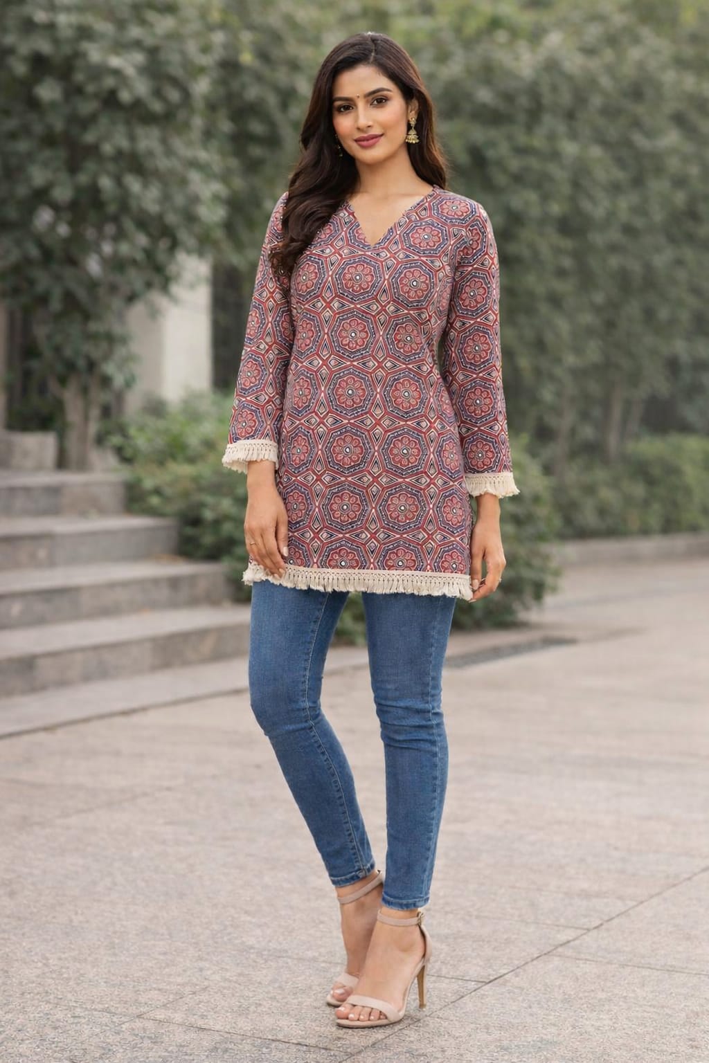 RED SHORT KURTI
