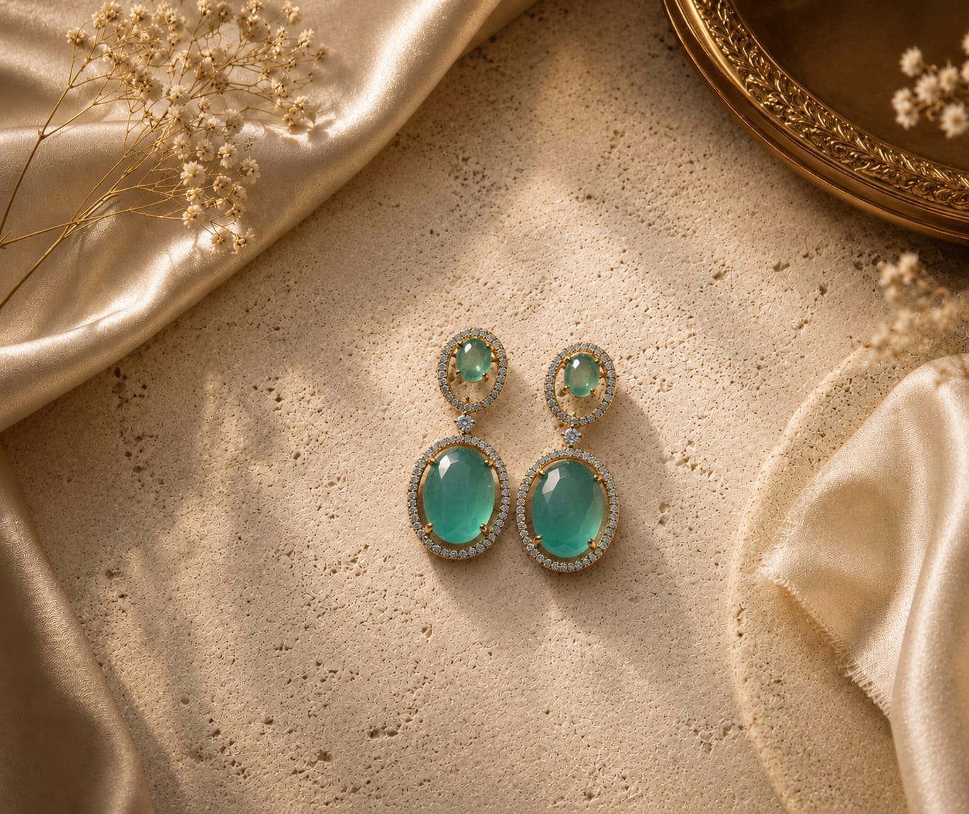 AQUA HALO EAR RINGS