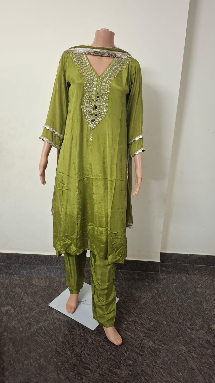 OLIVE ANARKALI KURTI