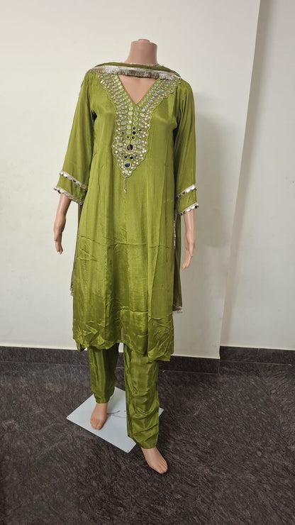 OLIVE ANARKALI KURTI