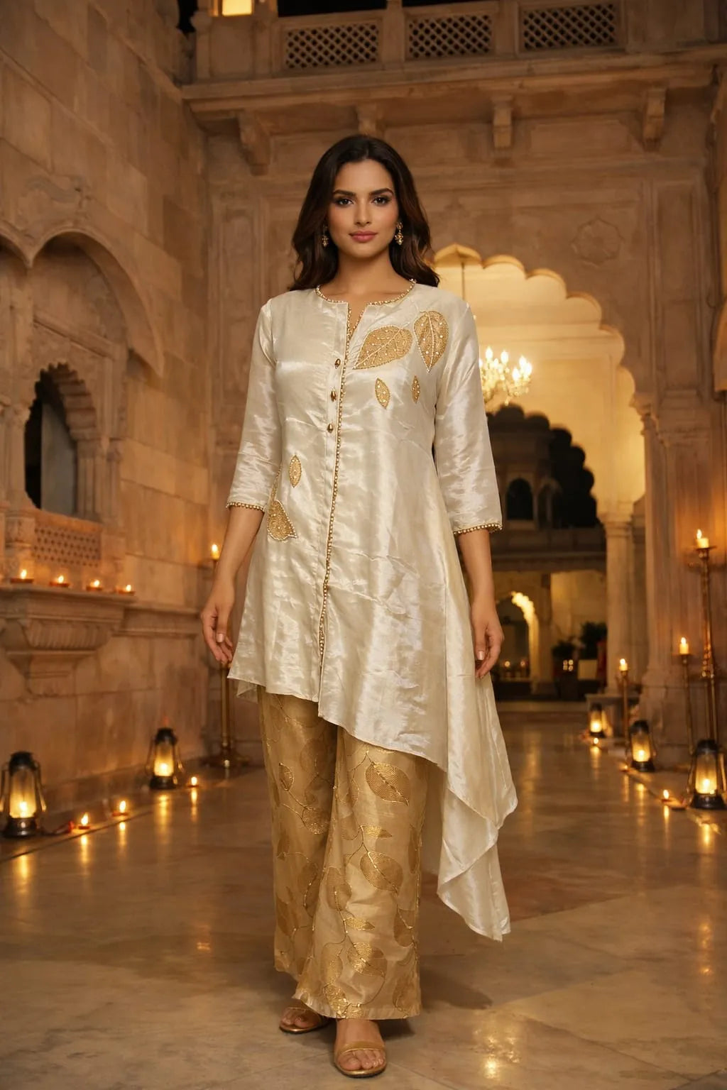 IVORY SHIMMER PLAZZO