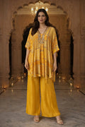YELLOW PRINTED KAFTAN