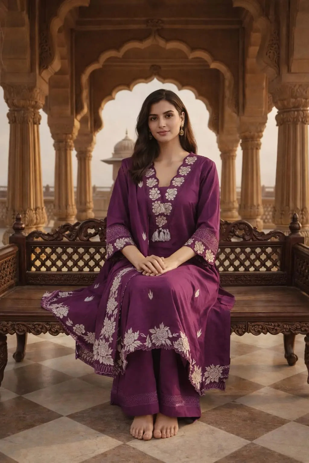 VIOLET KURTI SET