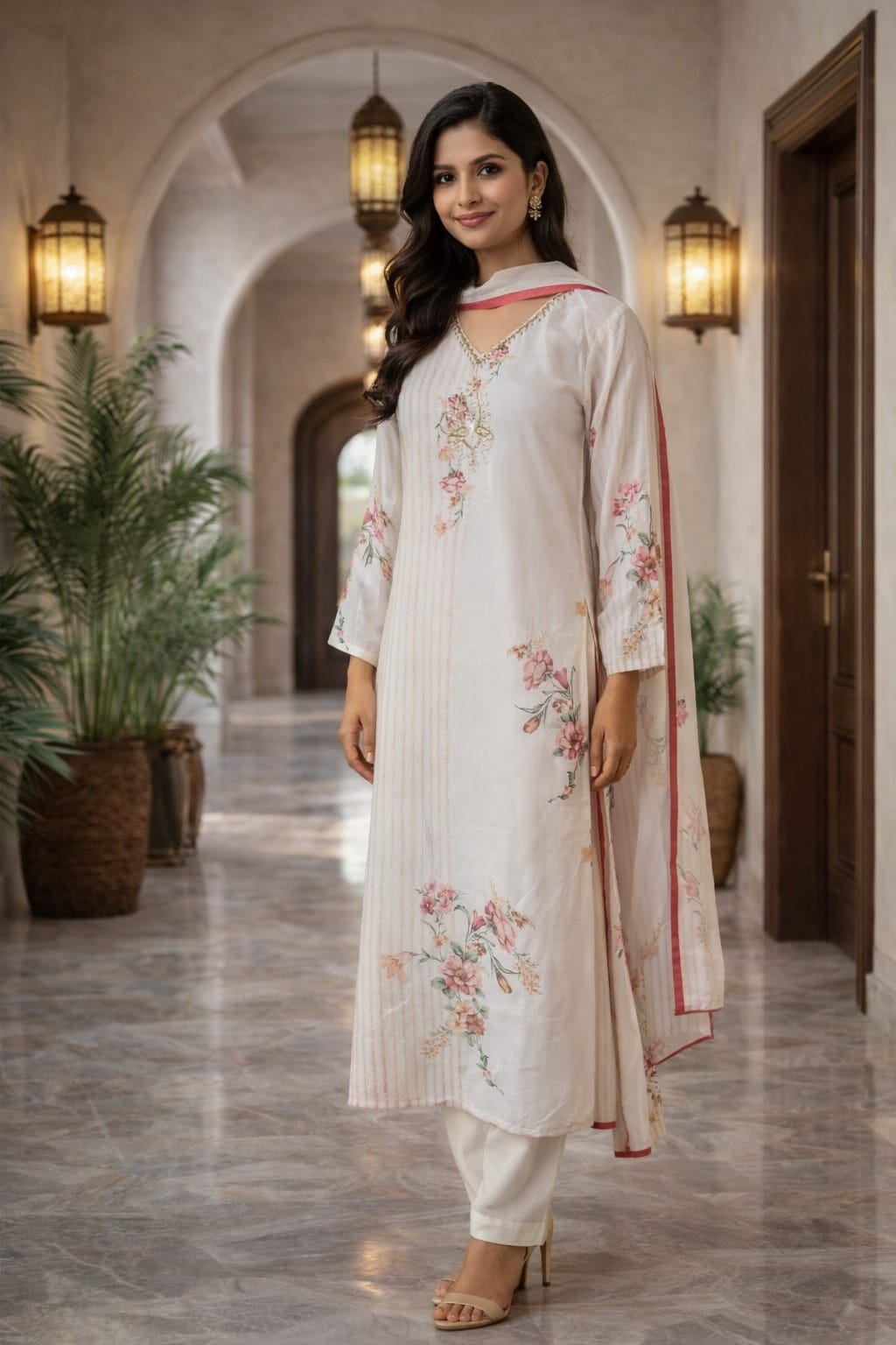 IVORY KURTI SET