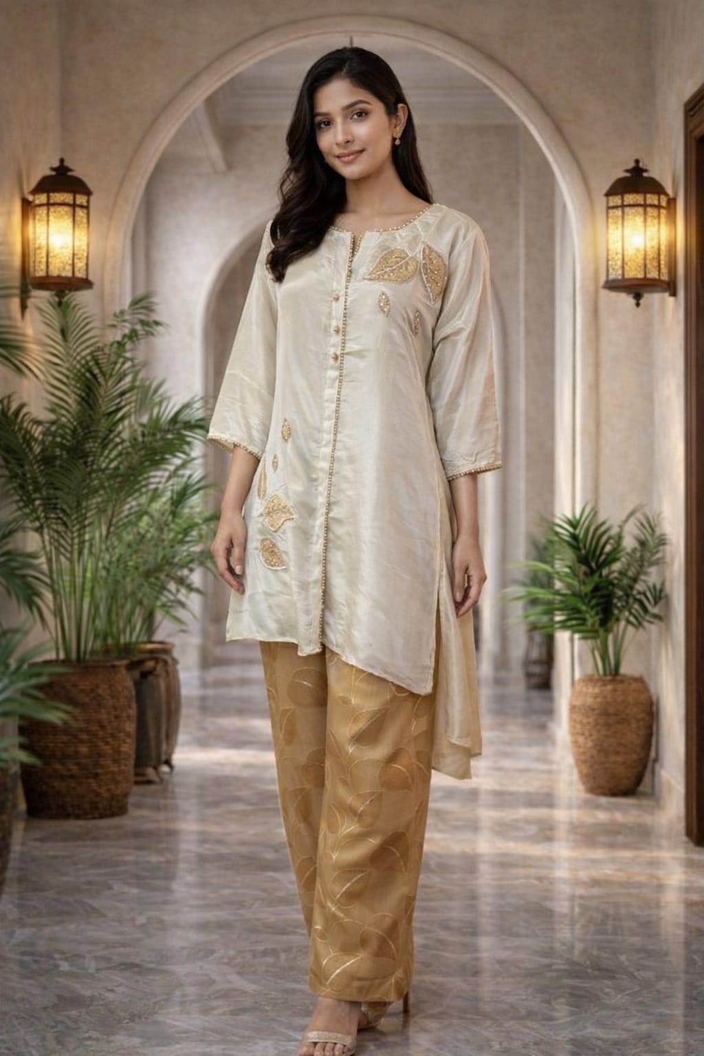 IVORY SHIMMER PLAZZO