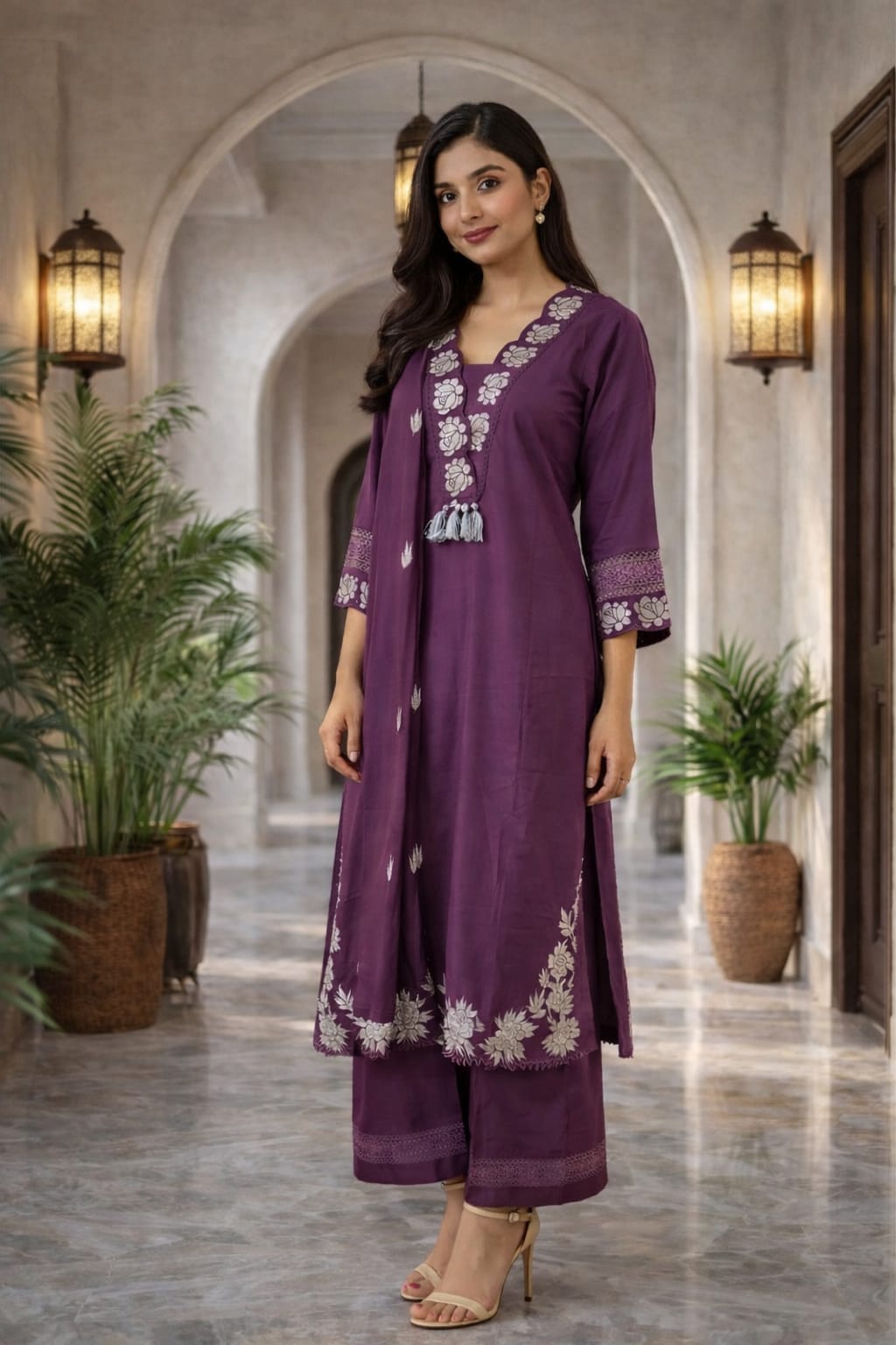 VIOLET KURTI SET