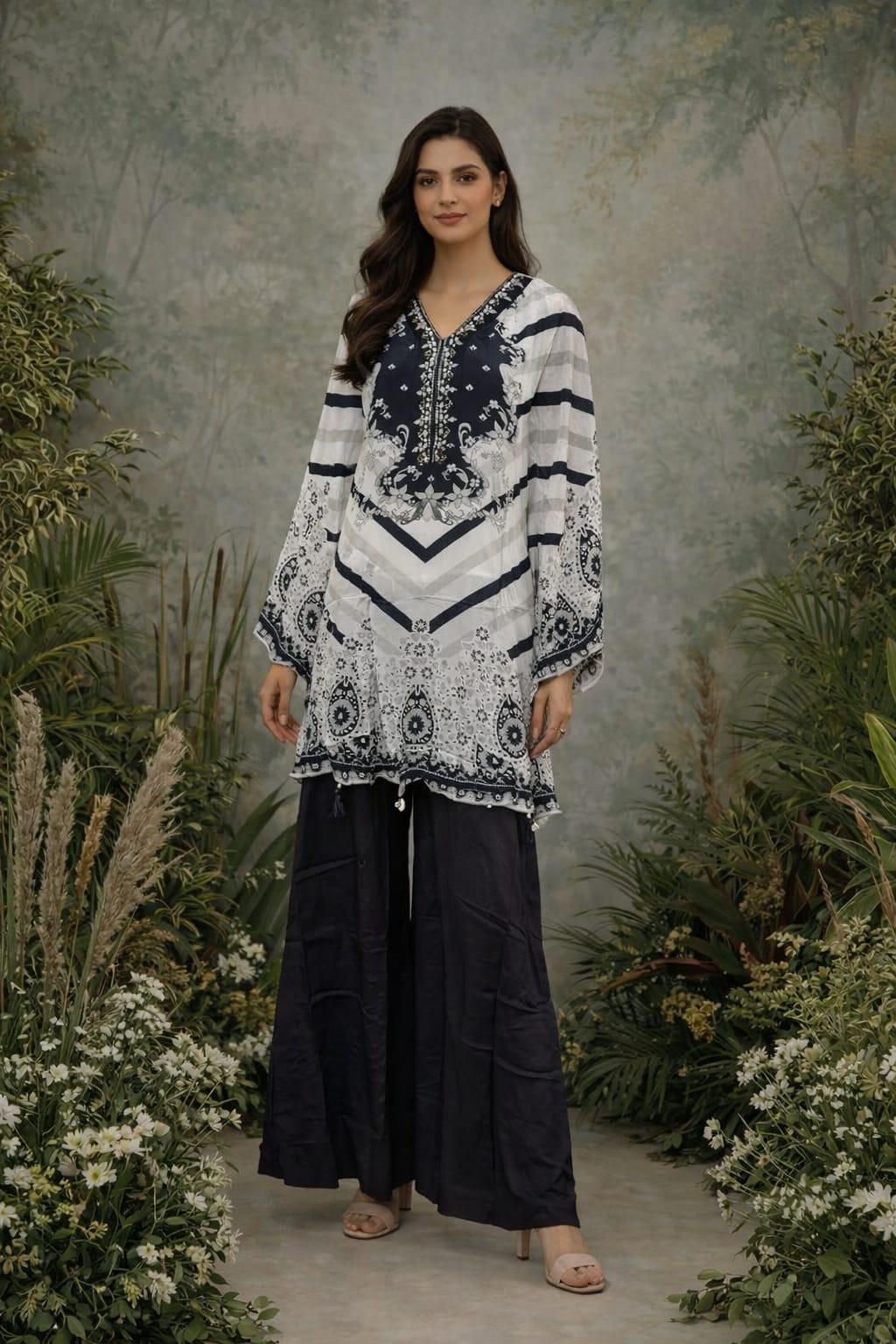 BLACK STRIPES KAFTAN