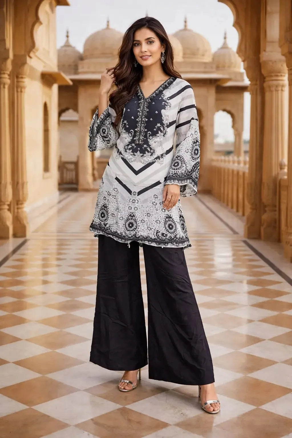 BLACK STRIPES KAFTAN