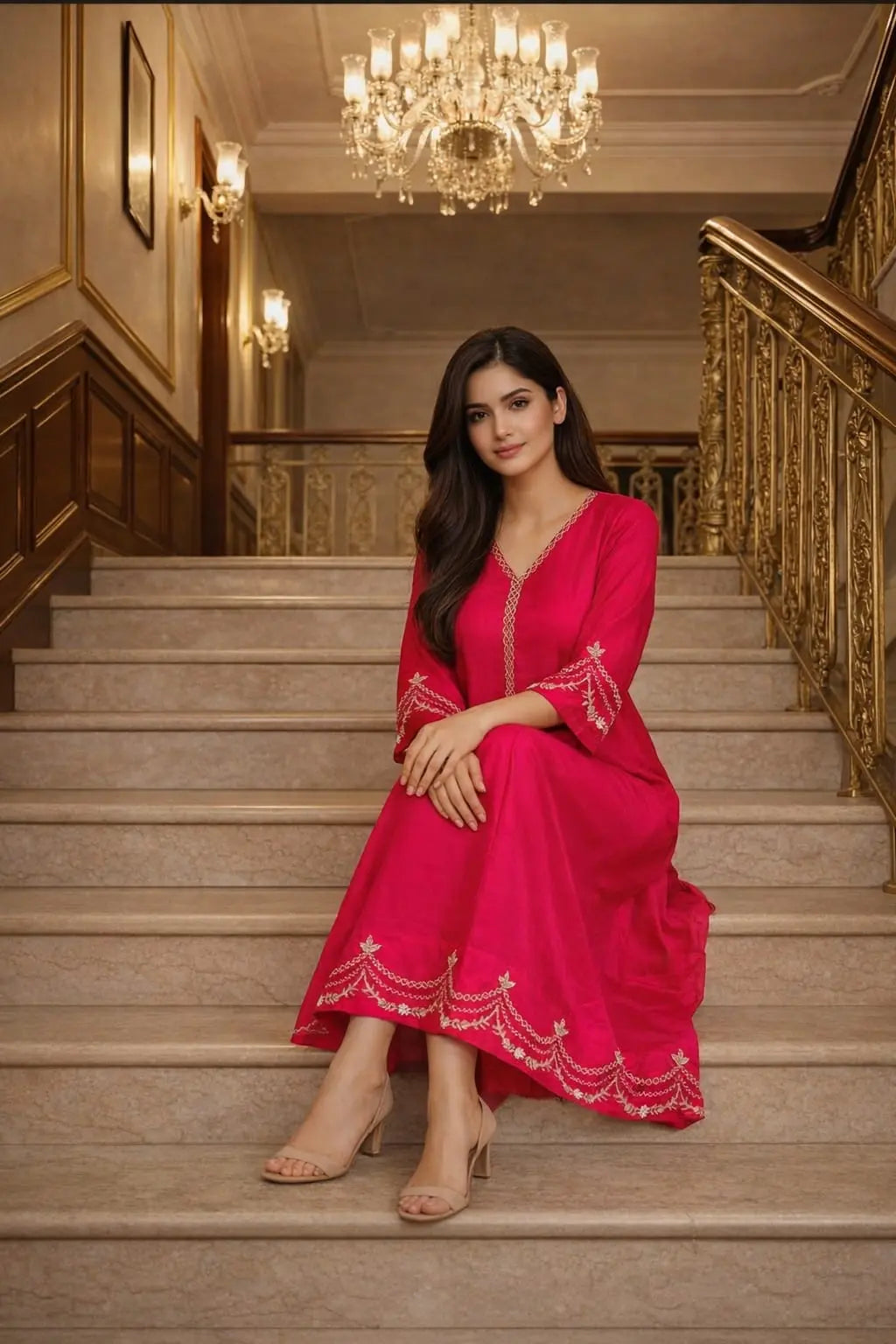 Pink Anarkali