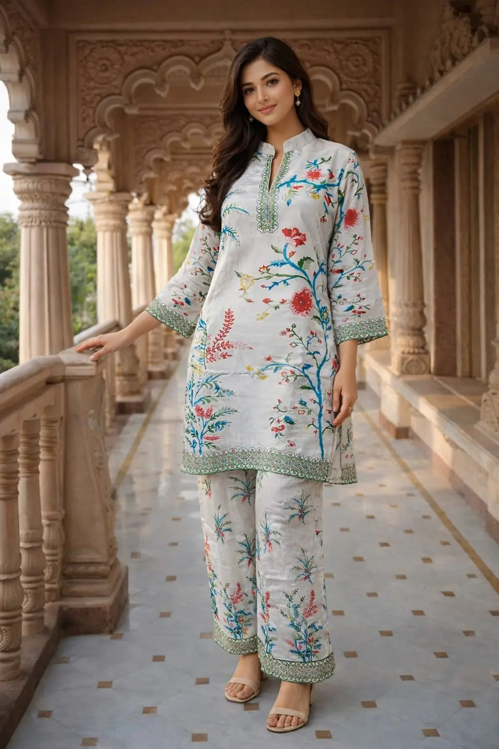 IVORY FLORAL CO ORD