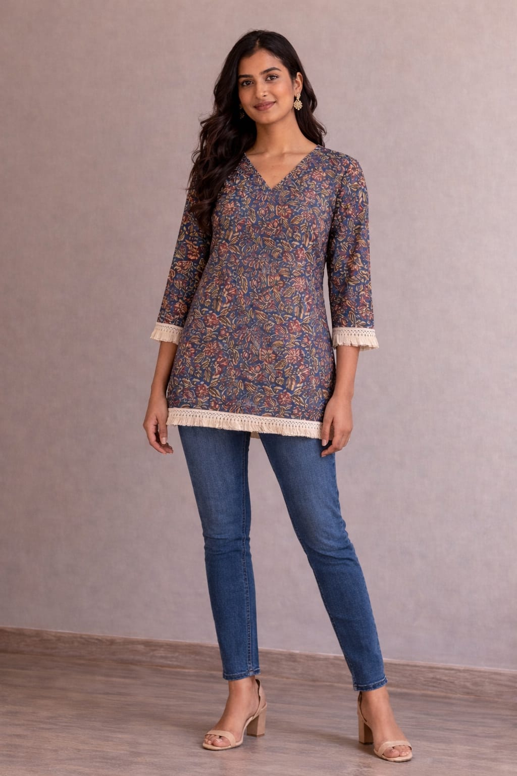 BLUE  SHORT KURTI