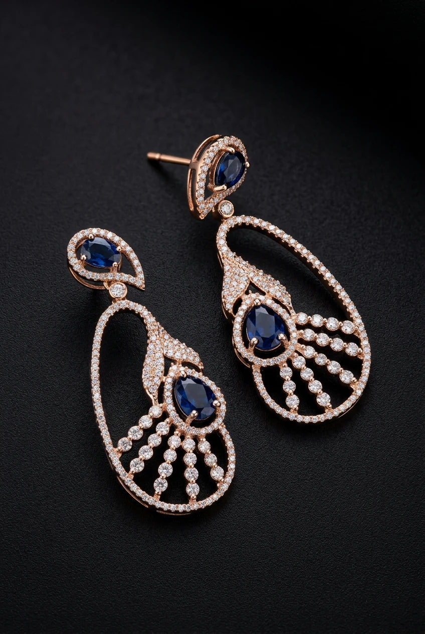 Sapphire Waves Ear rings|ZR2512