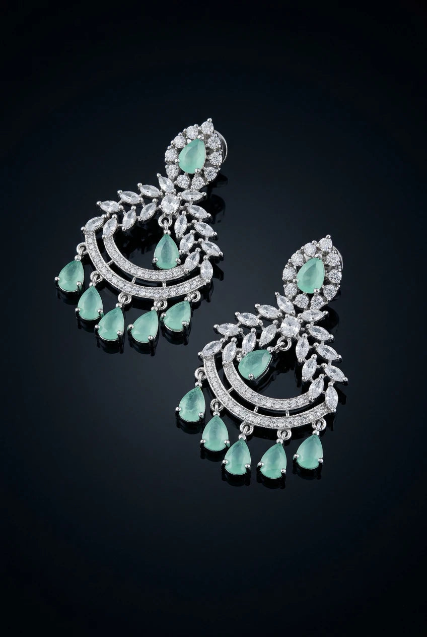 Mint Chandlier Ear rings|ZR2513