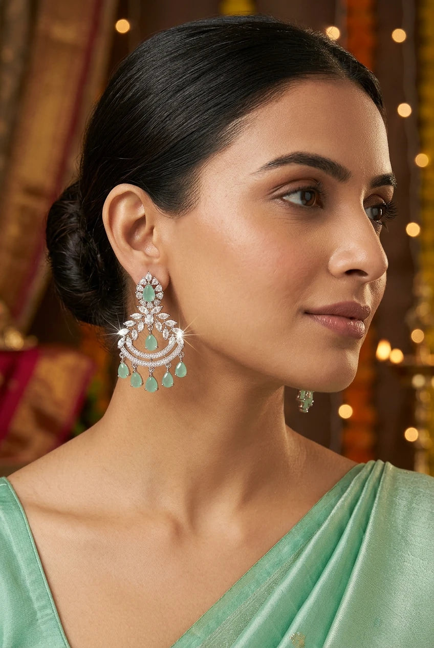 Mint Chandlier Ear rings|ZR2513