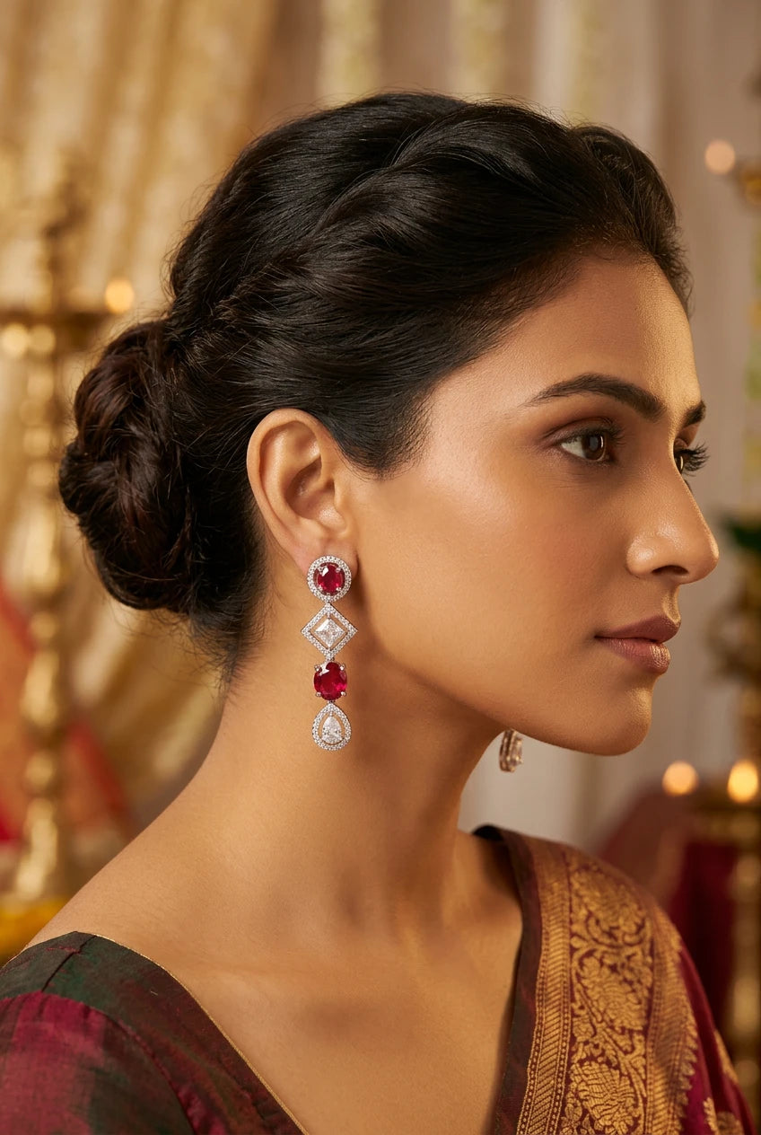 Ruby Ear rings|ZR2523