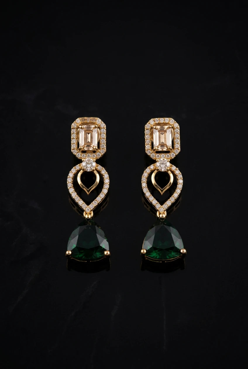 Emerald Ear rings|ZR2529