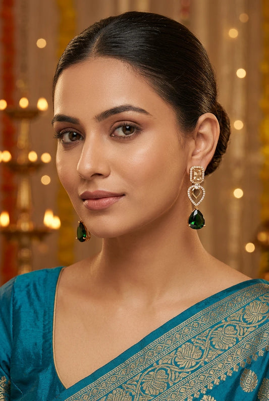 Emerald Ear rings|ZR2529