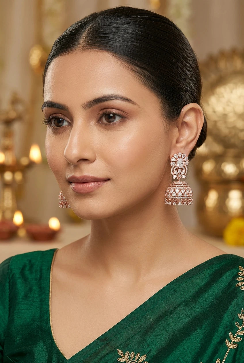 Golden Jhumka Ear Rings|ZR2531