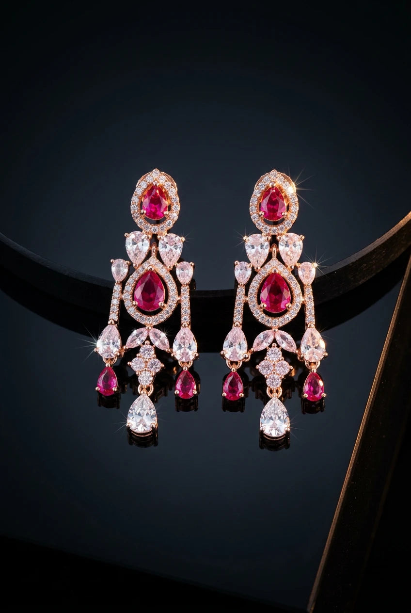 Pink Floral Ear rings|ZR2539