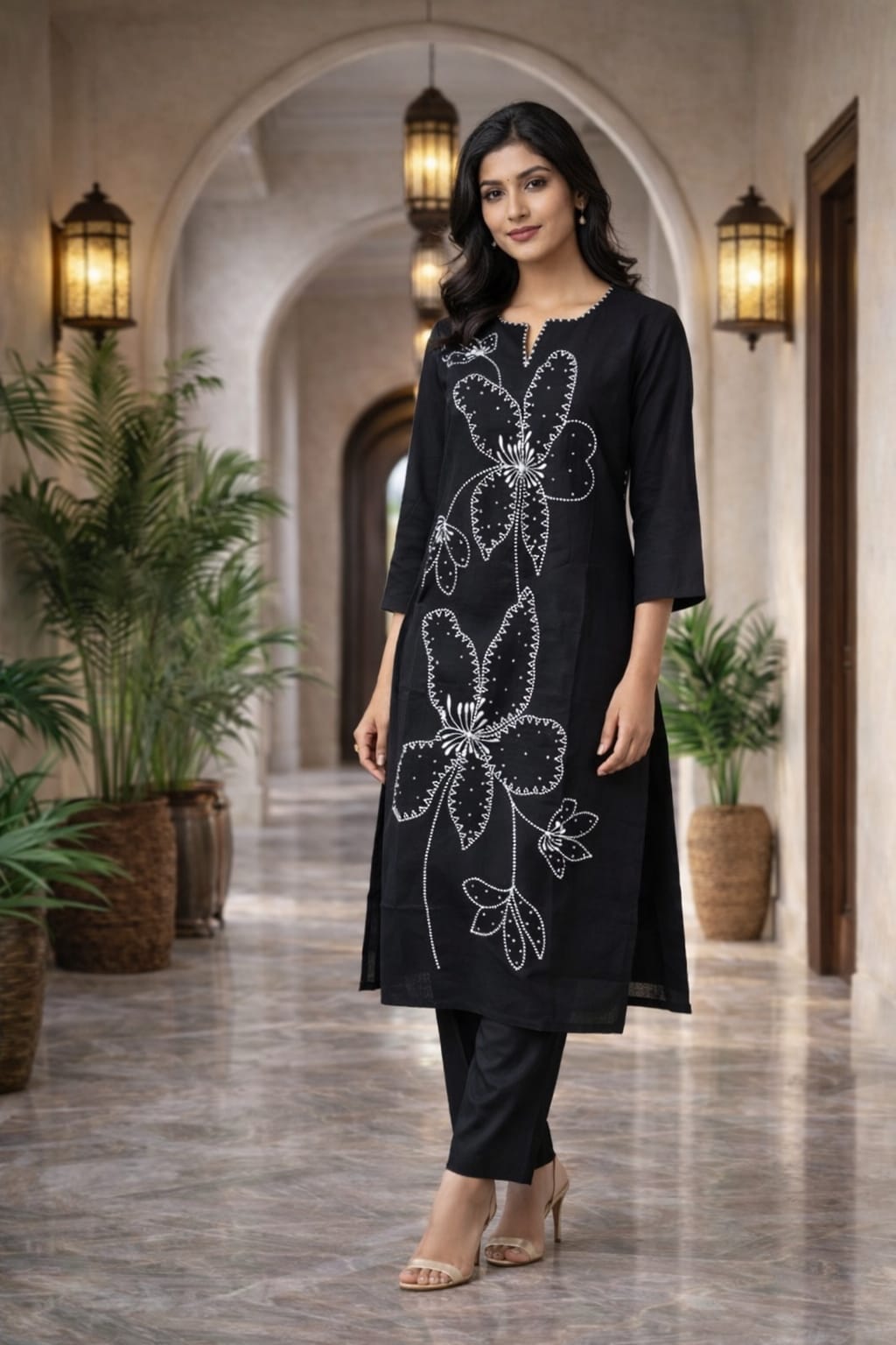 MIDNIGHT BLOOM PLAZZO