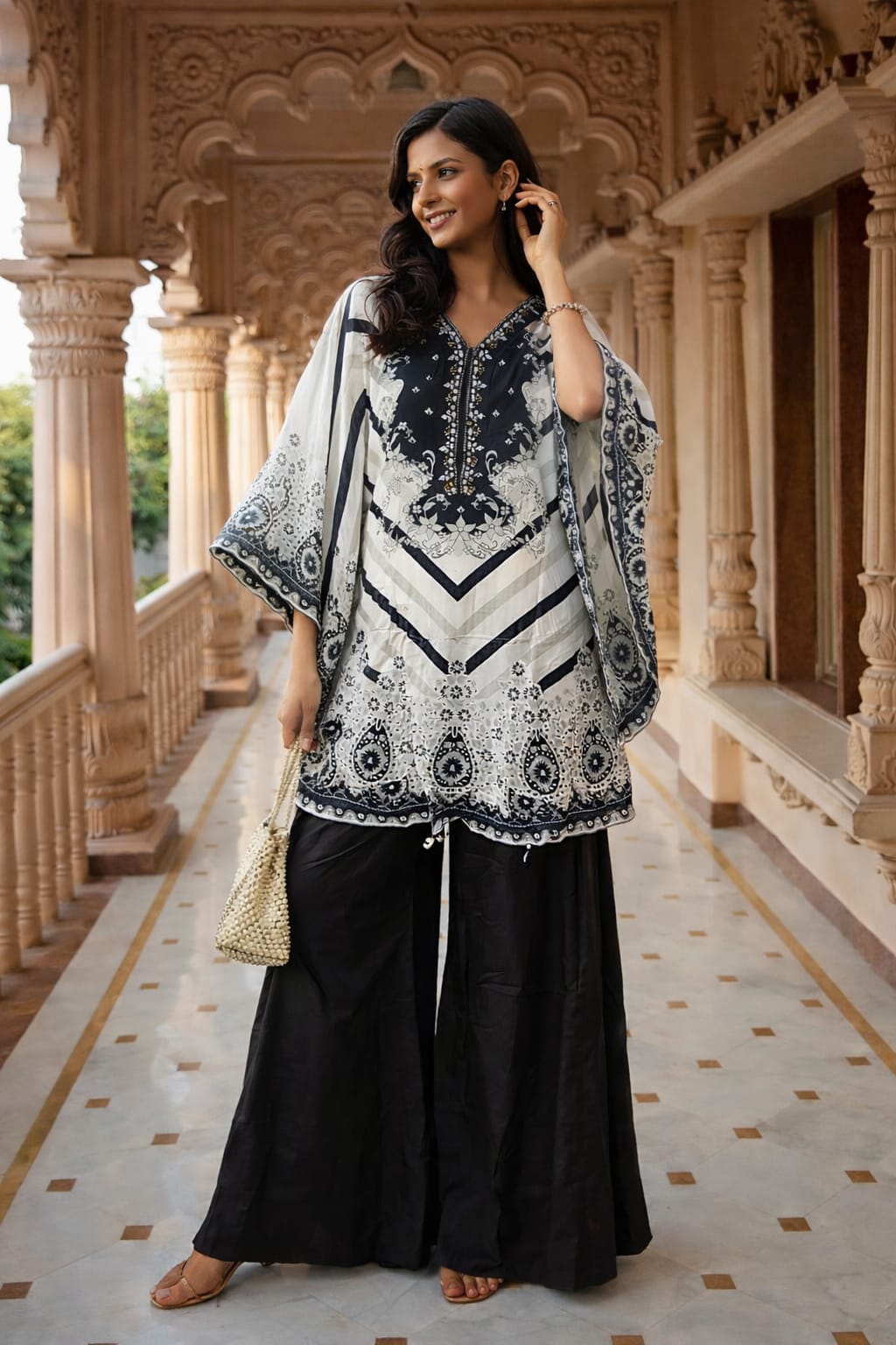 BLACK STRIPES KAFTAN