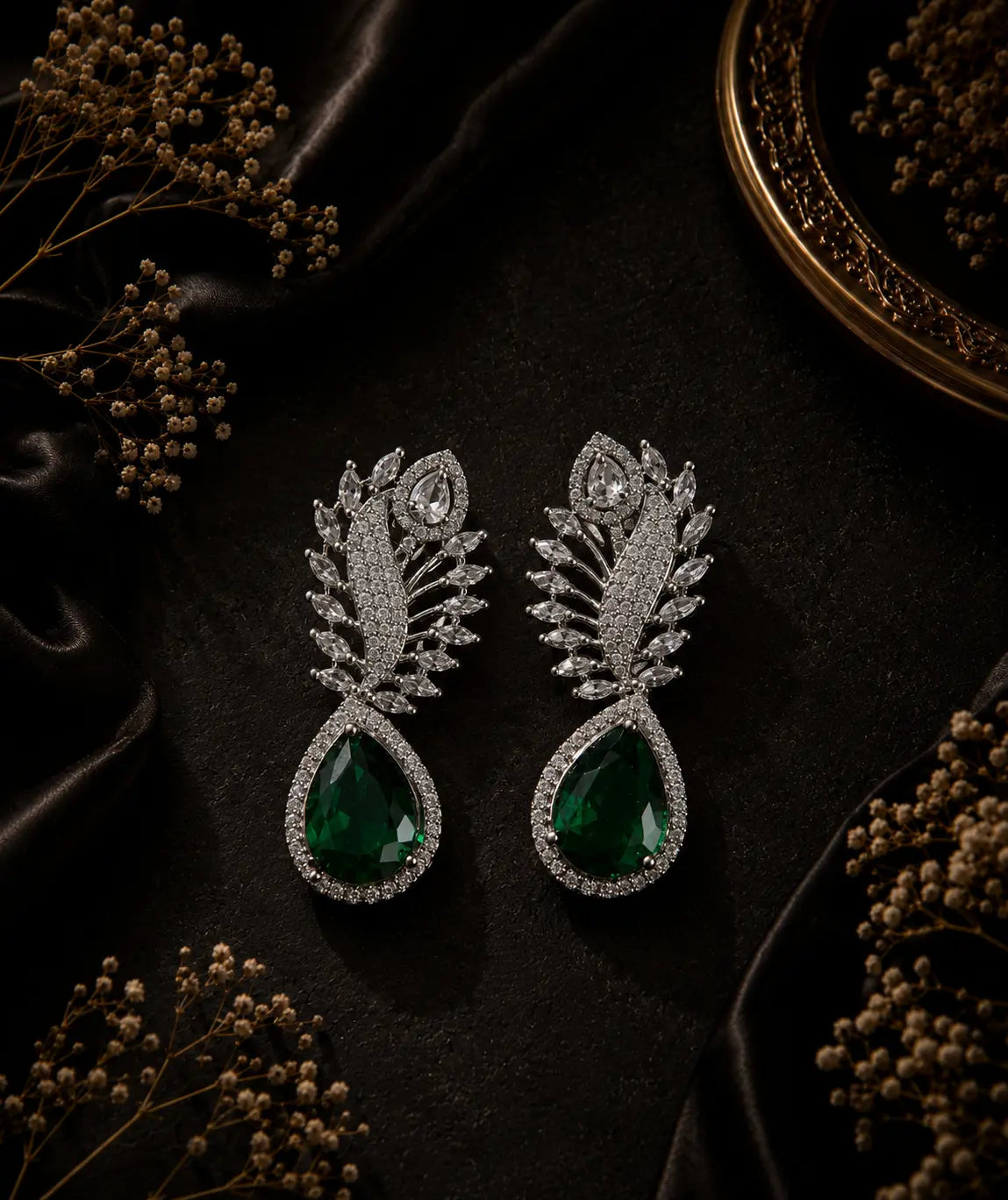 Emerald Frost Ear rings