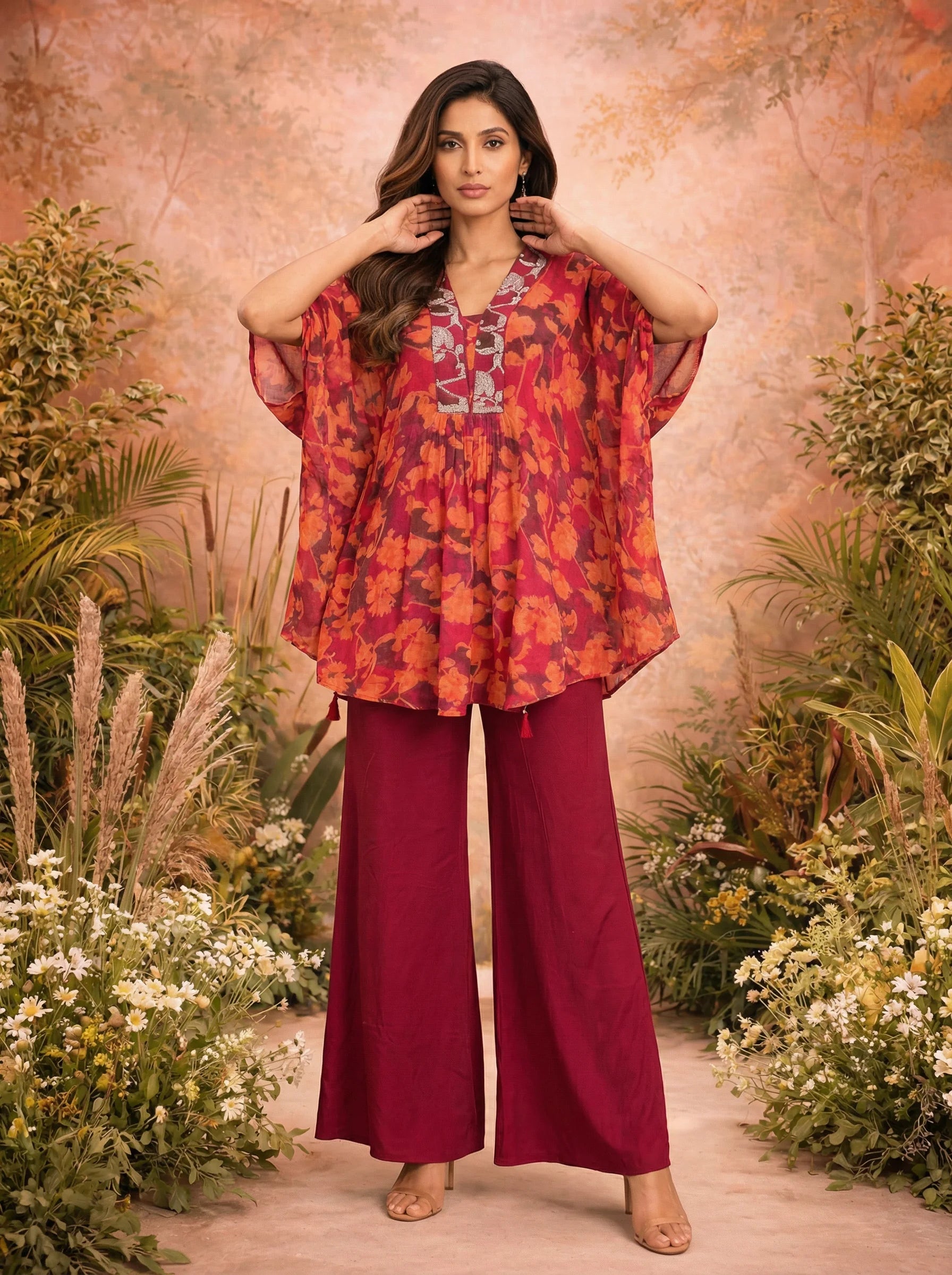 CRIMSON PLAZZO KAFTAN