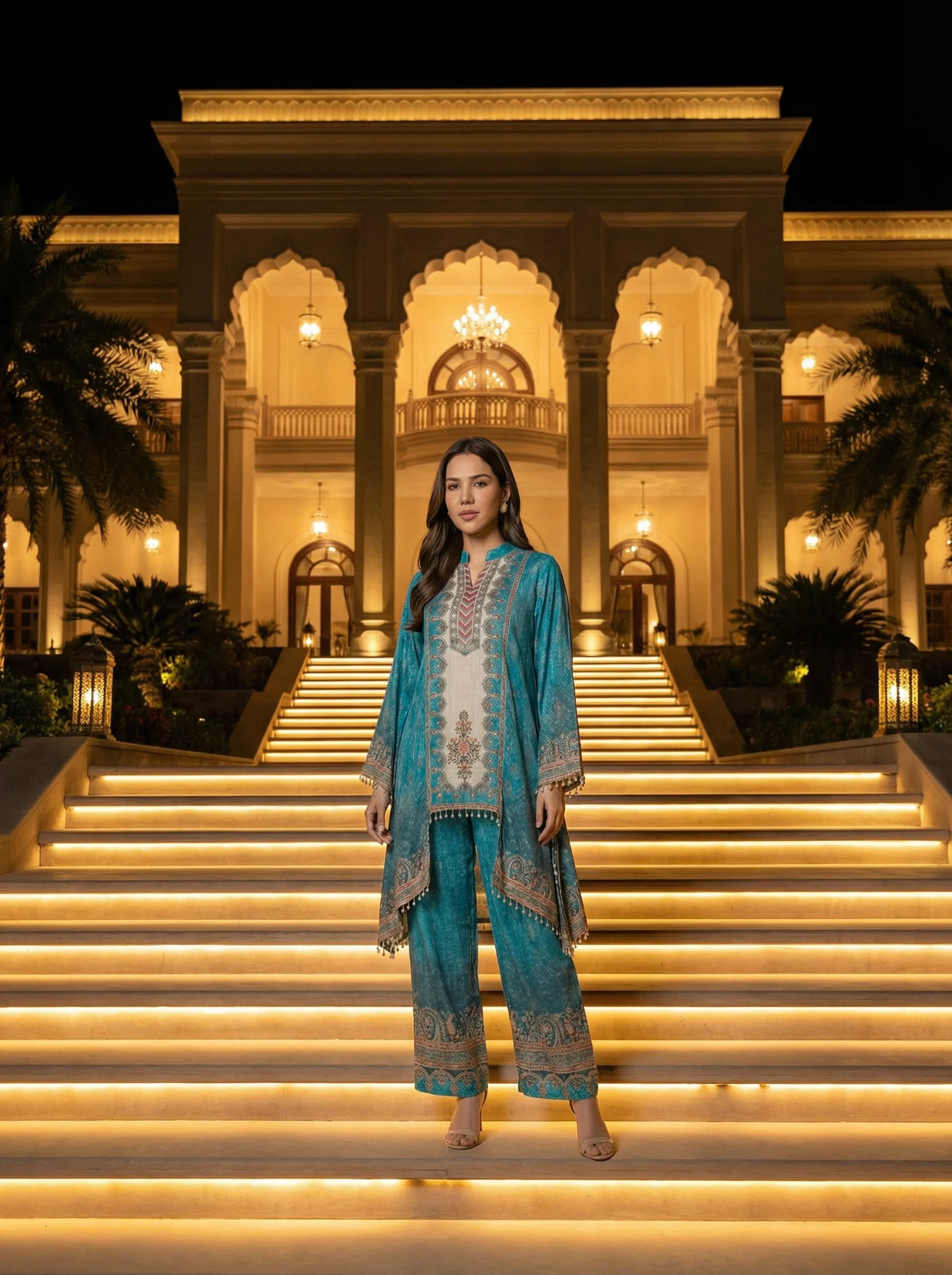 TEAL BLUE KAFTAN